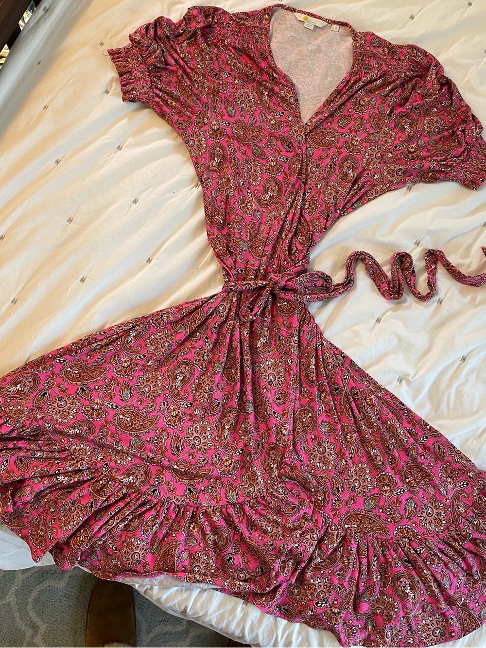 Boden Paisley Wrap Dress, premium LENZING™ ECOVERO™ , Size 8L